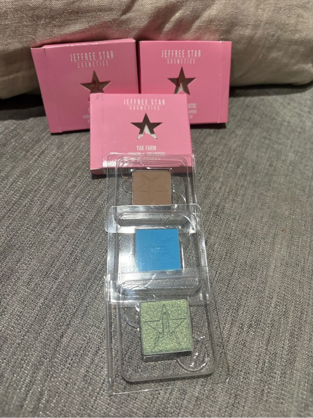 Jeffree Star Trio Eyeshadow Pan - Brown, Blue, Shimmery Green Refills
